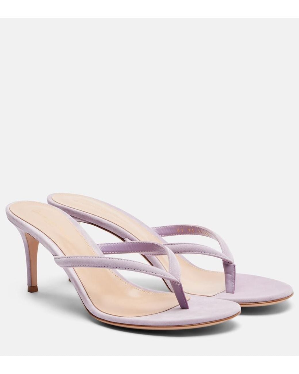 Gianvito Rossi Pink Calypso Suede Thong Sandals