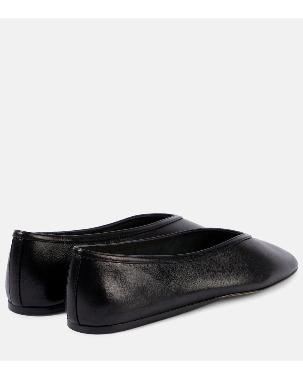 Le Monde Beryl Black Luna Leather Ballet Flats