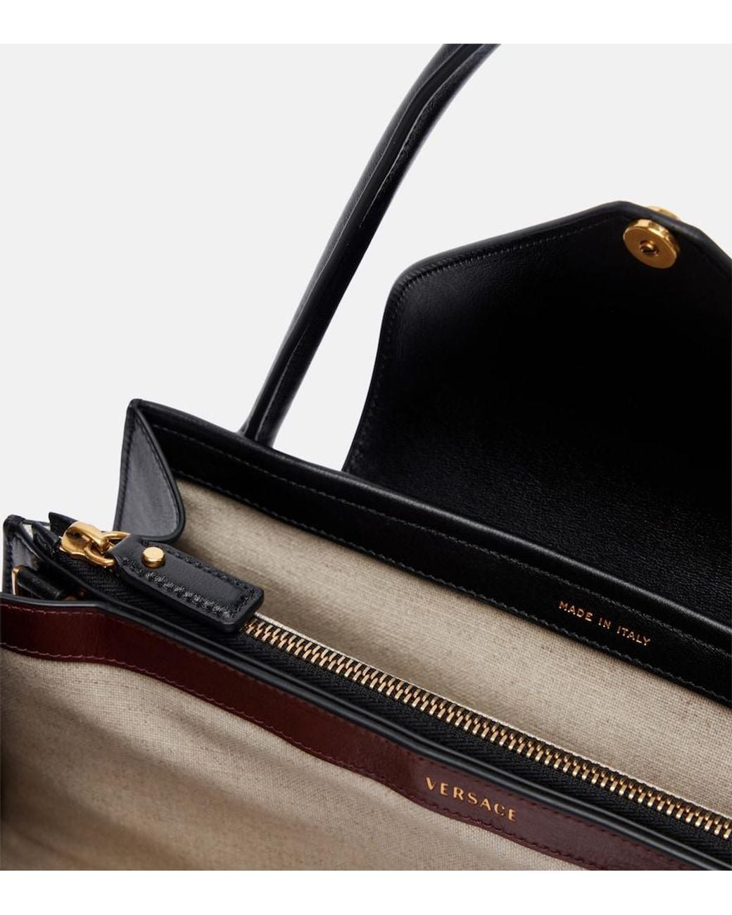 Versace Black Severine Medium Leather Shoulder Bag