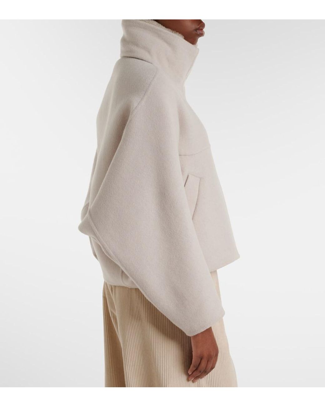Brunello Cucinelli Natural Shearling-Trimmed Wool And Cashmere Jacket