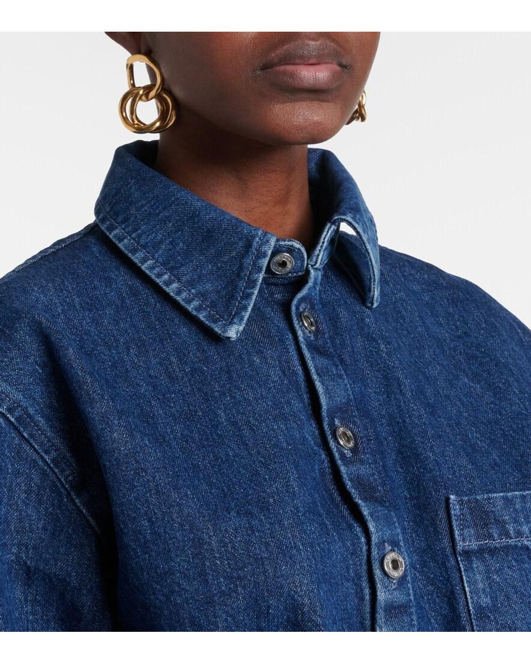 Off-White c/o Virgil Abloh Blue Asymmetric Denim Shirt Dress