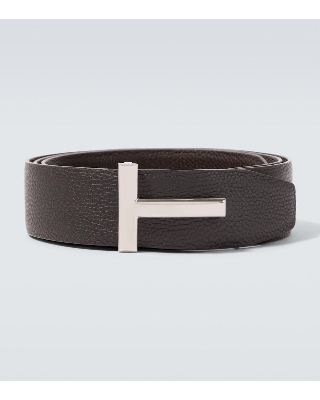 Tom Ford Black T Icon Reversible Leather Belt for men