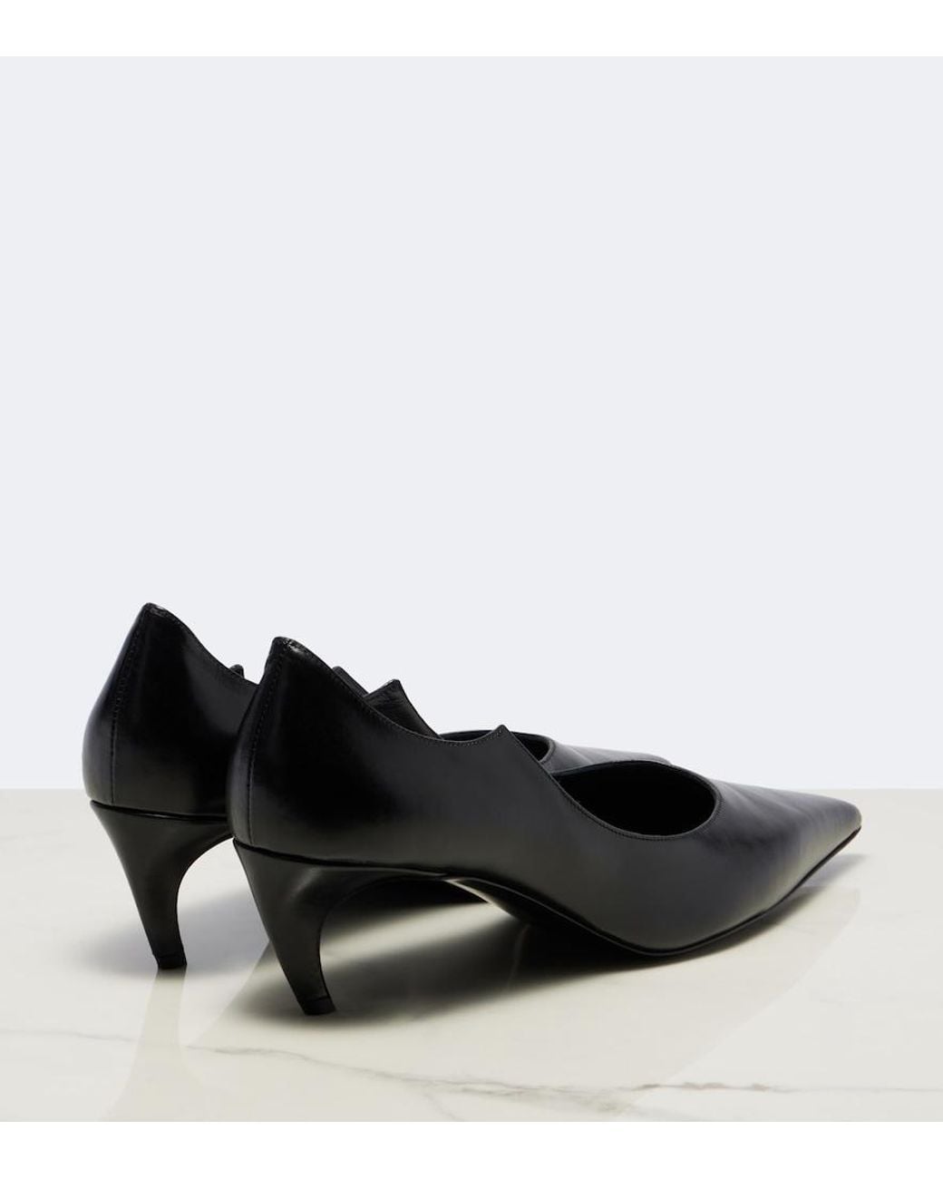 Khaite Black Valerie Leather Pumps