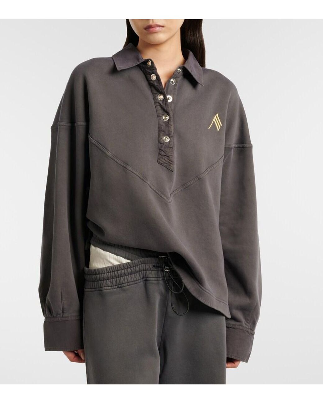 The Attico Gray Cotton Sweatshirt