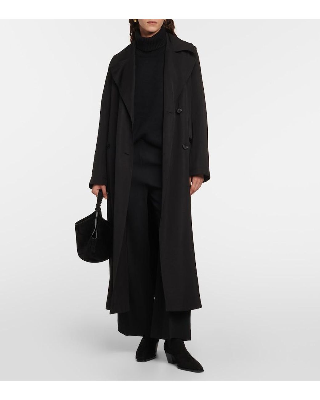 Totême Black The City Suede Ankle Boots