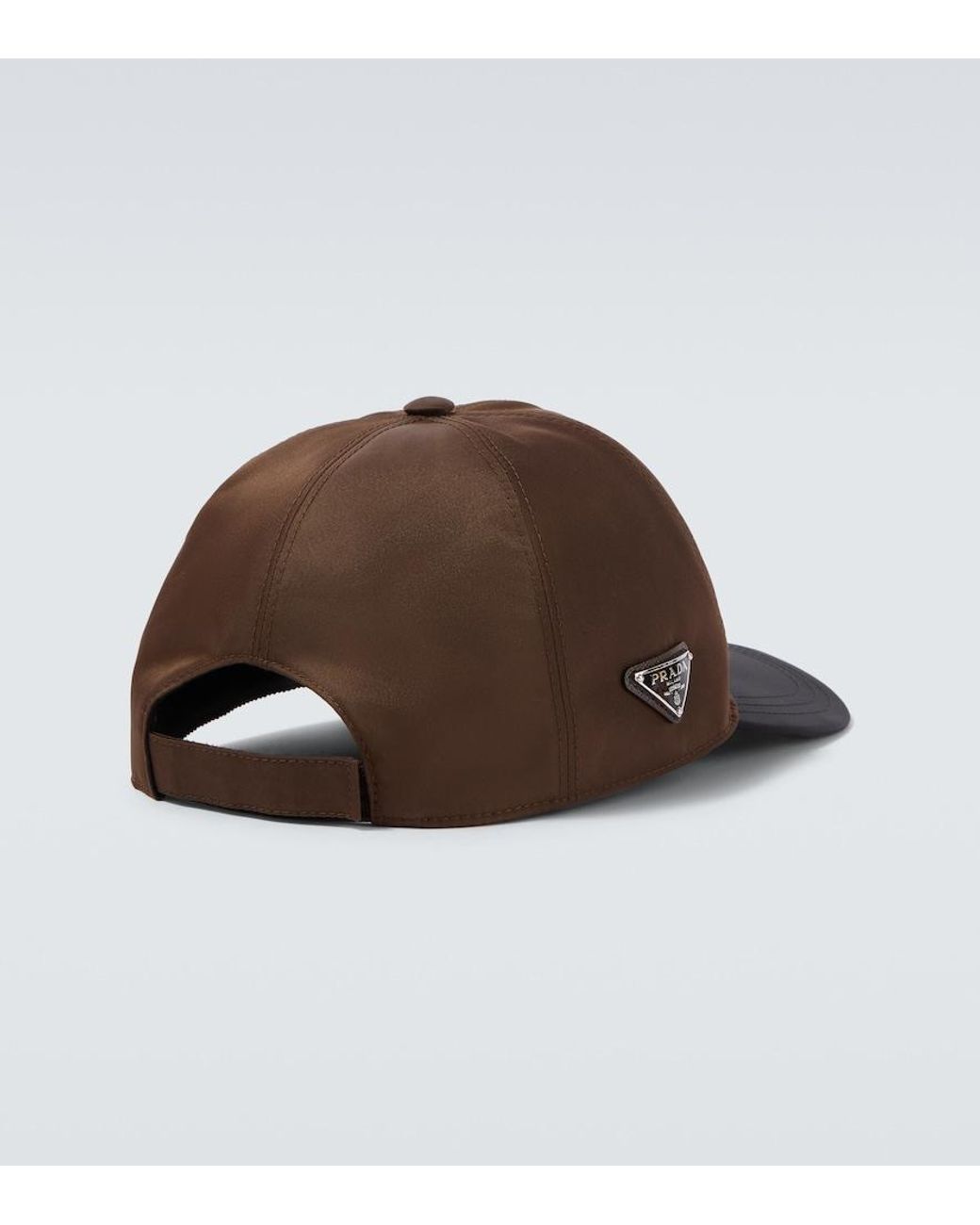 Prada Brown Re-Nylon Baseball Cap for men