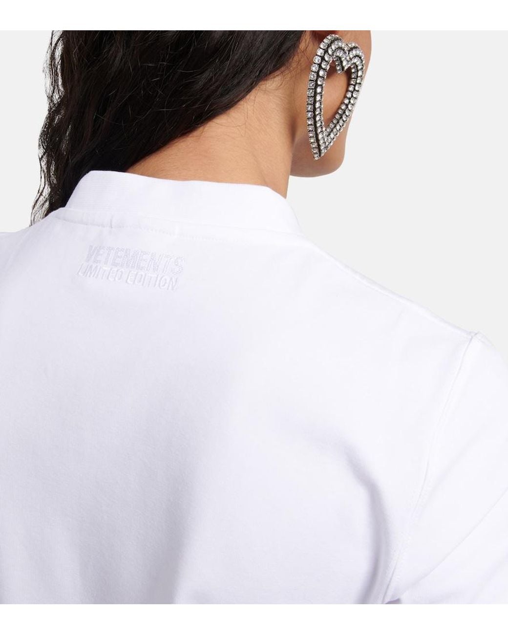 Vetements White Slogan Cotton T-Shirt