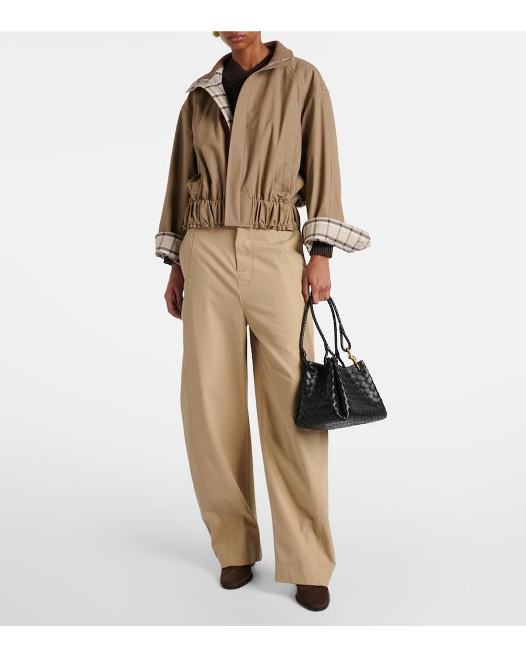 Bottega Veneta Black Parachute Medium Intrecciato Leather Tote Bag