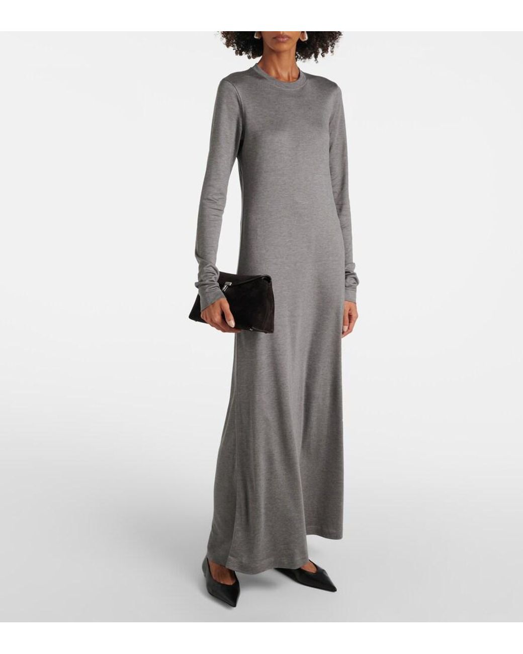 Totême Gray Jersey Maxi Dress
