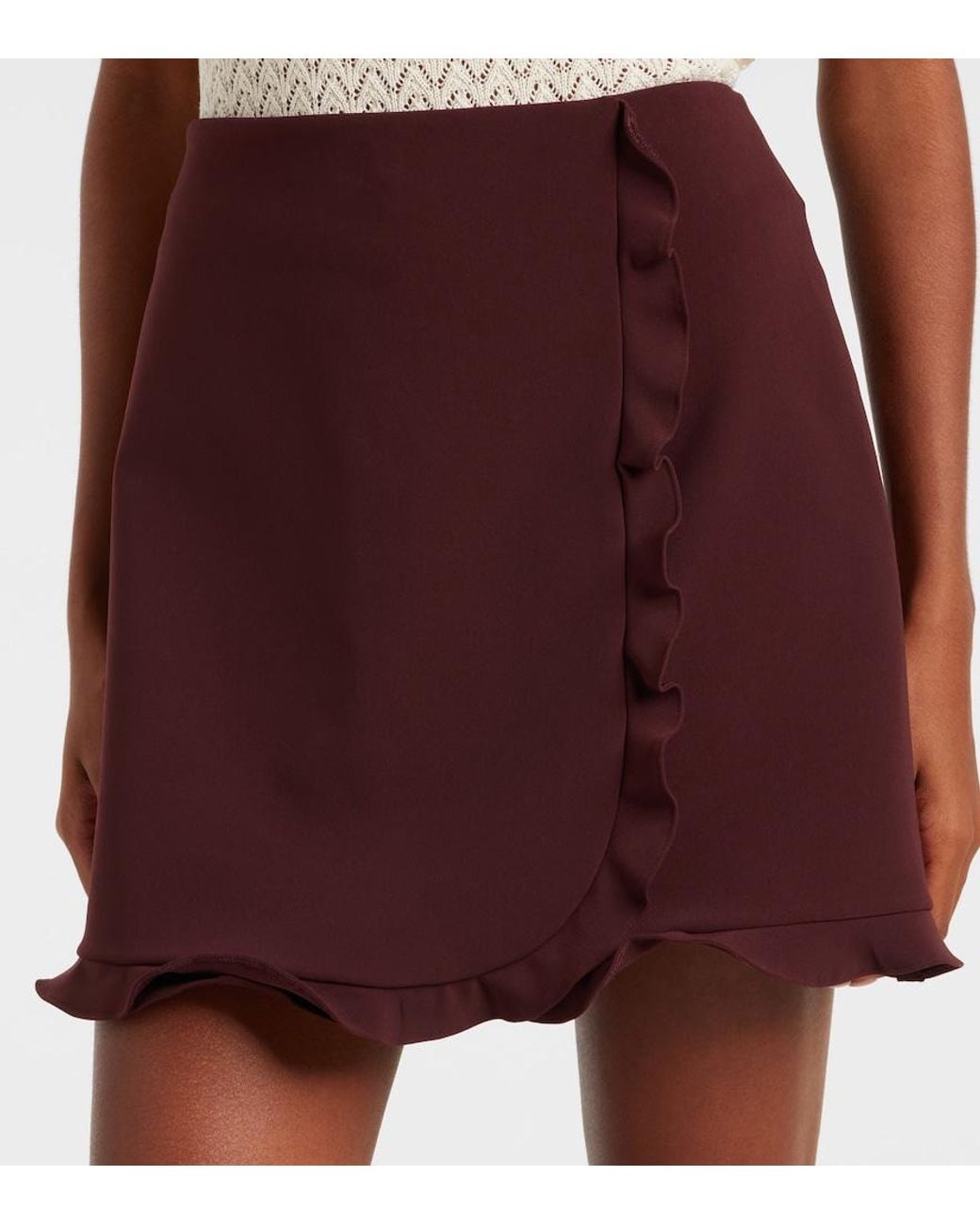 Tory Burch Red Ruffled Skort