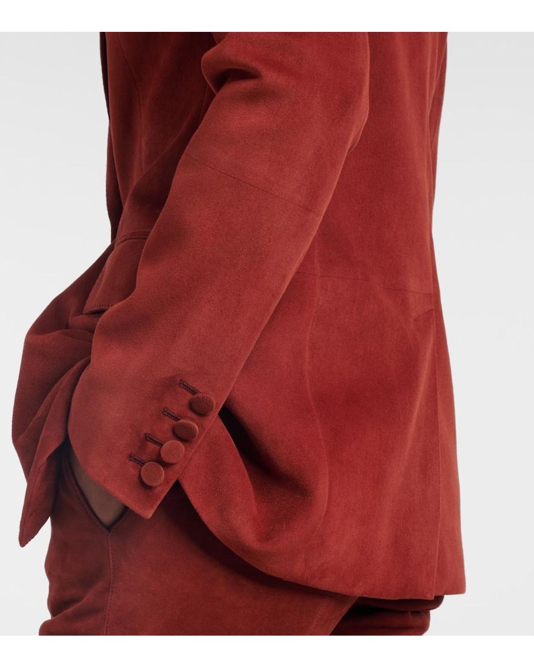Gabriela Hearst Red Leiva Suede Blazer