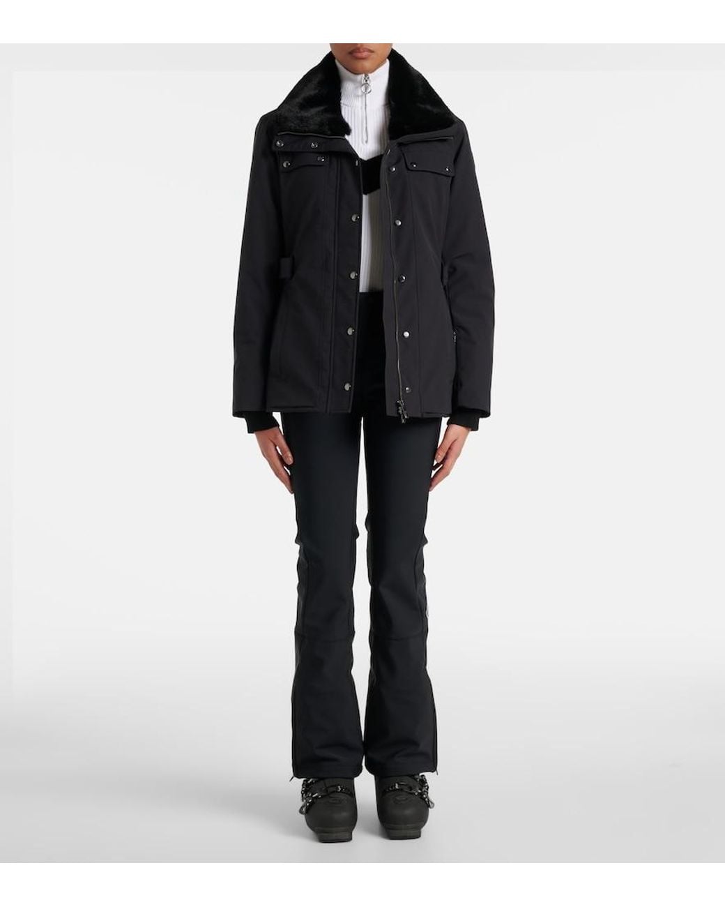 Fusalp White Andromede Ribbed-Knit Ski Top