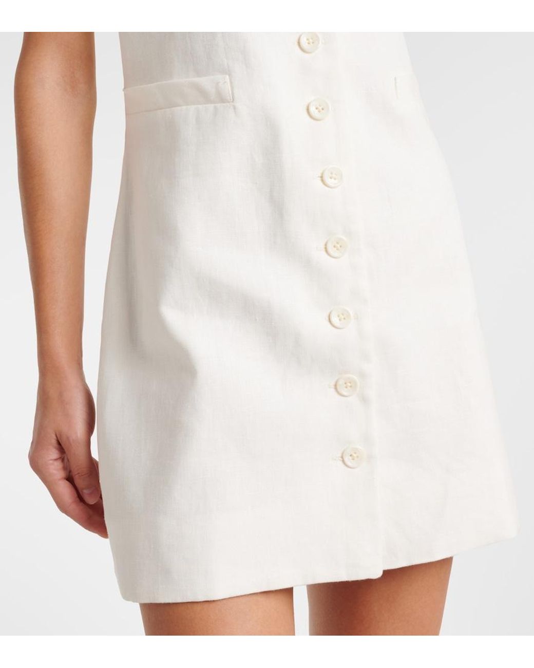 Faithfull The Brand White Jaques Linen Minidress