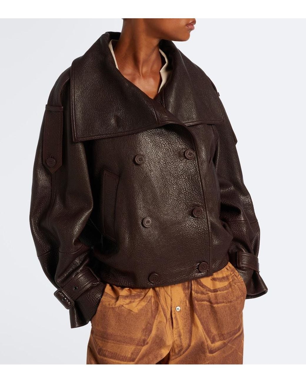 Acne Black Cropped Leather Jacket