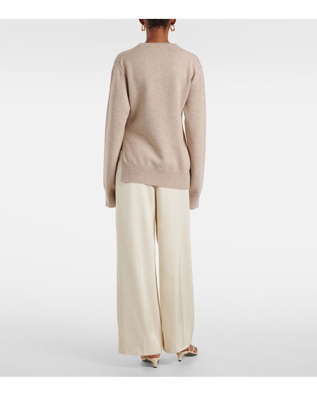 Jil Sander Natural Wool And Cashmere Sweater