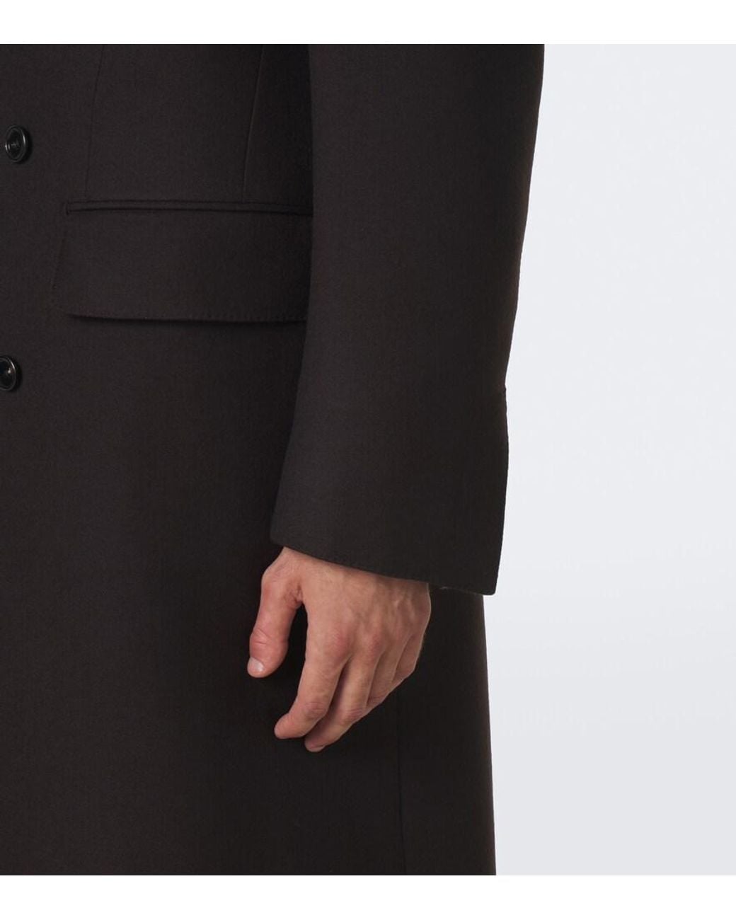 Tom Ford Black Double-Breasted Wool Coat for men