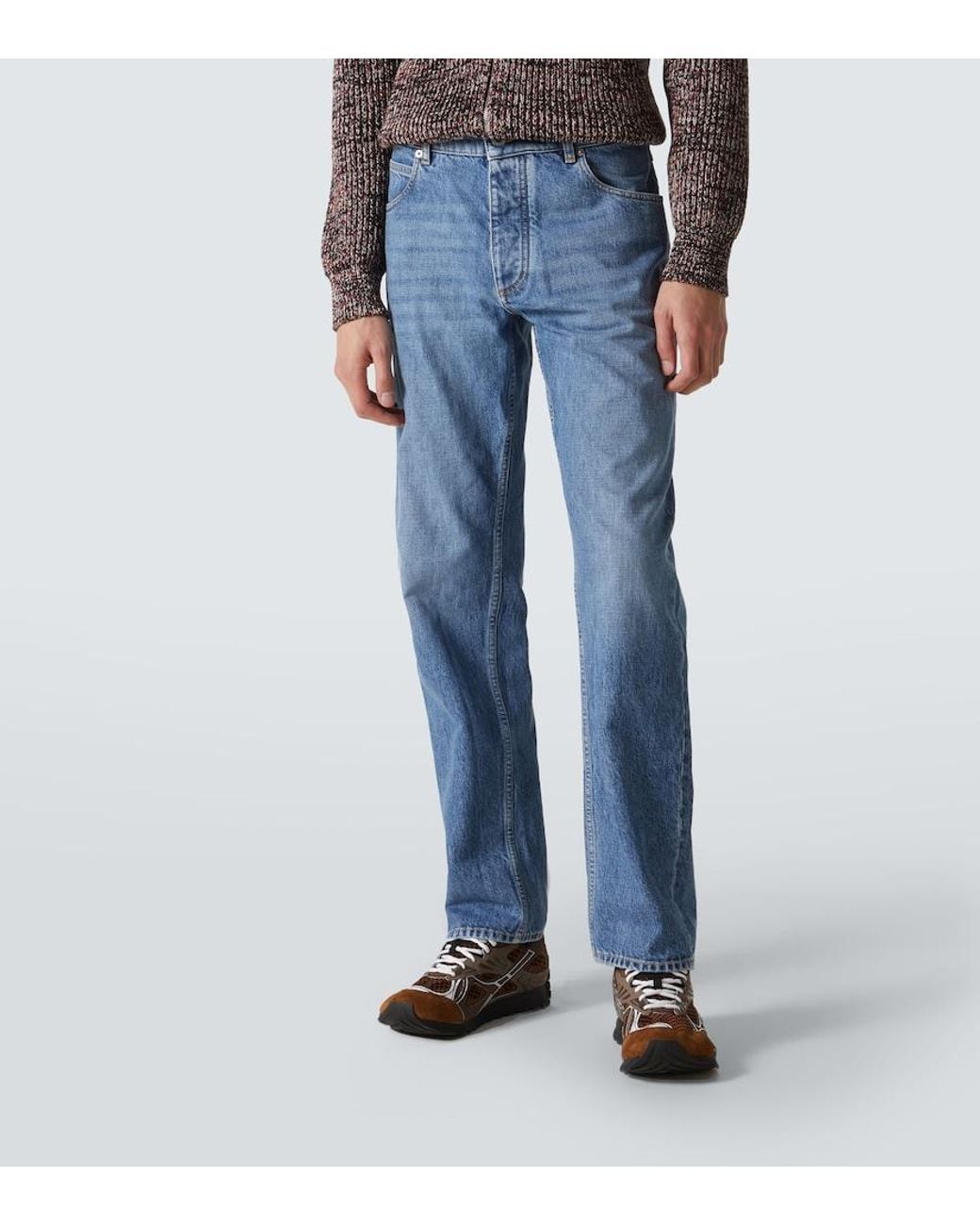 Bottega Veneta Blue Mid-Rise Straight Jeans for men