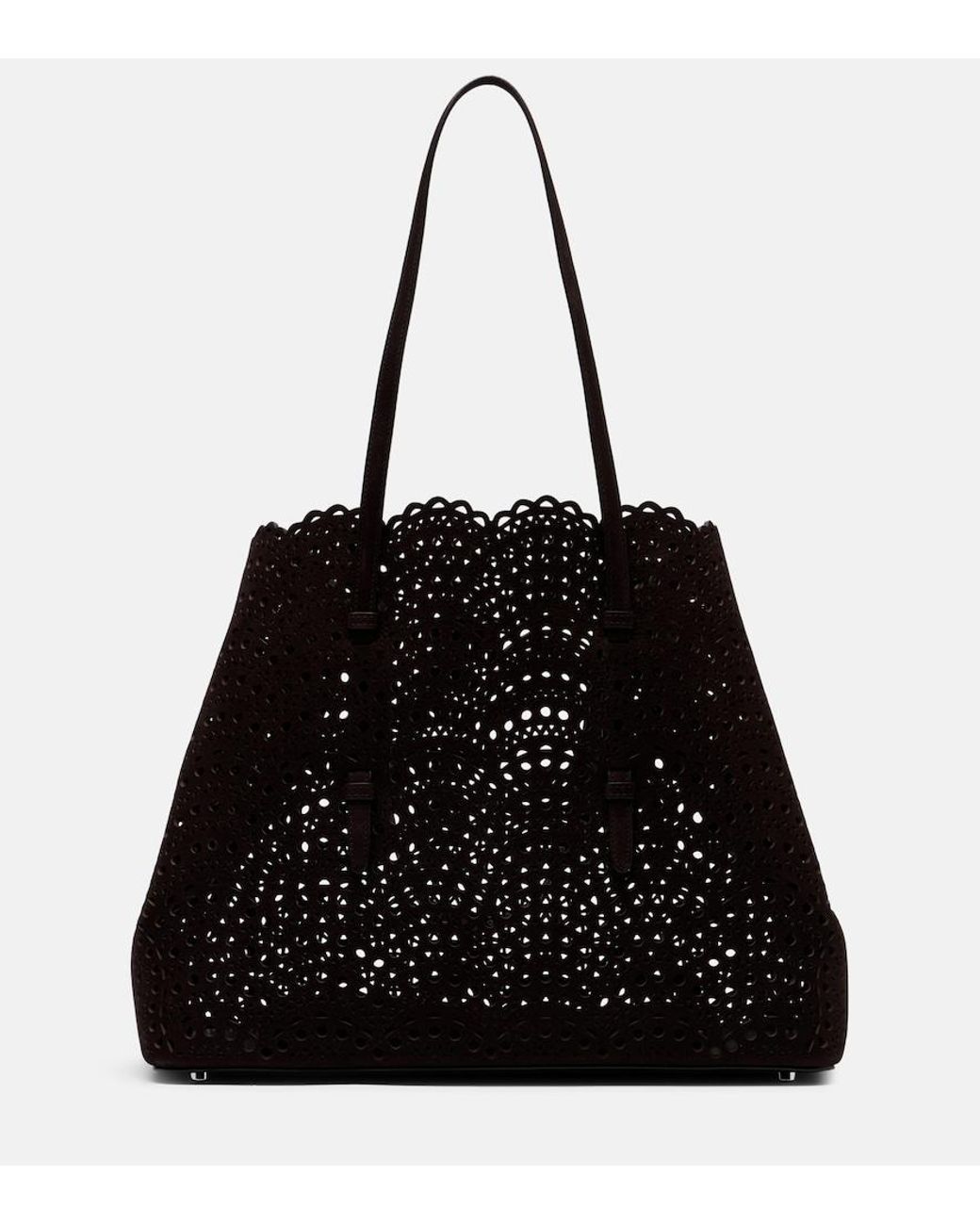 Alaïa Black Mina 37 Large Leather Tote Bag