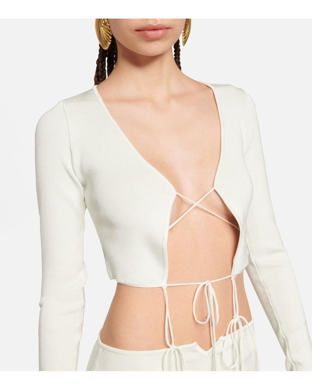 AYA MUSE White Cibari Cutout Minidress