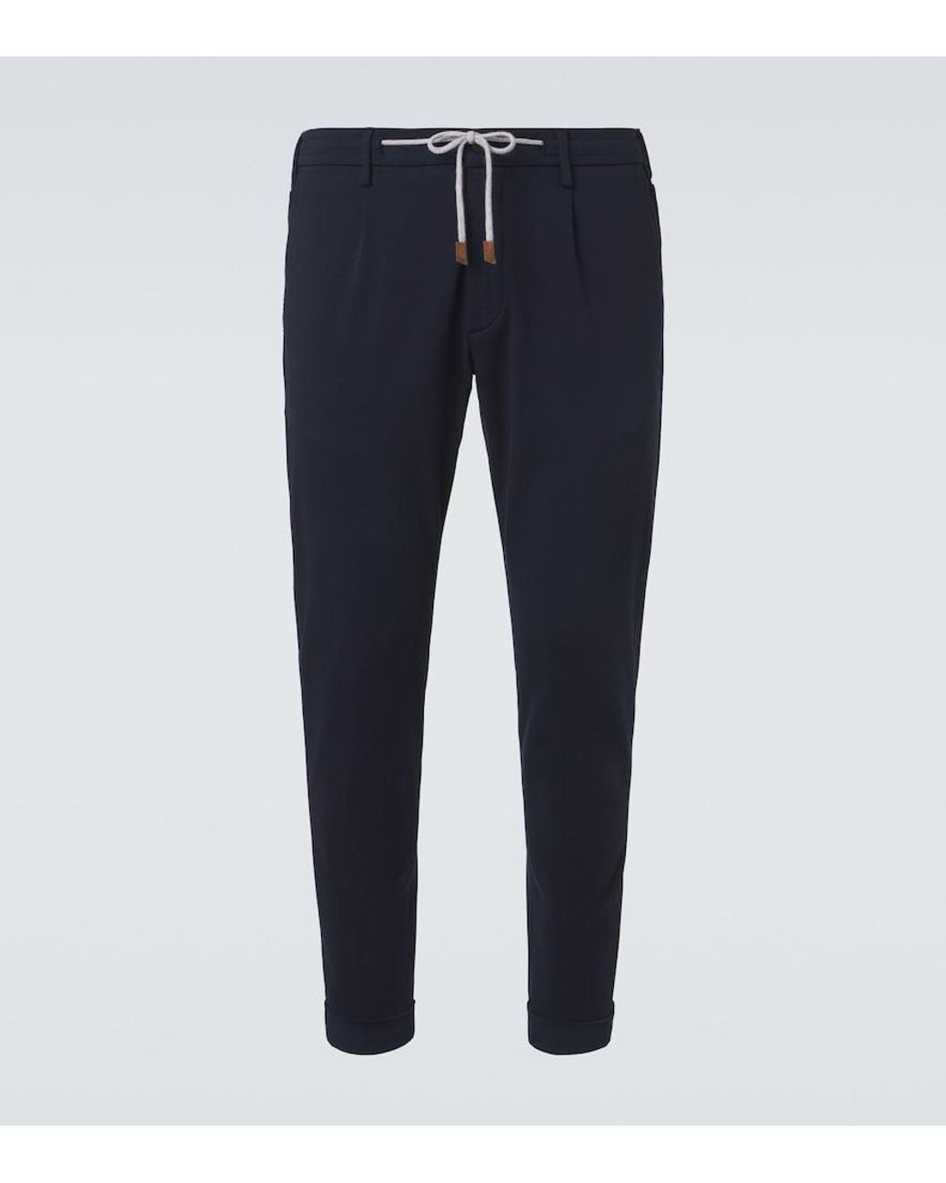 Eleventy Blue Cotton-Blend Slim Pants for men
