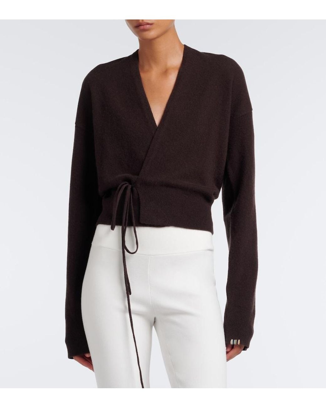 Extreme Cashmere Black N°516 Ella Cashmere-Blend Wrap Cardigan