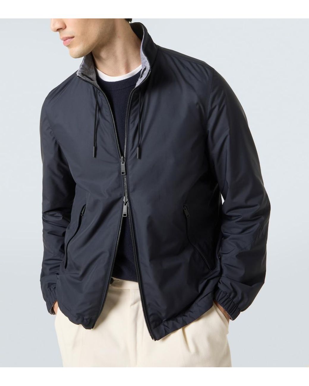 Zegna Blue Brezza Reversible Jacket for men