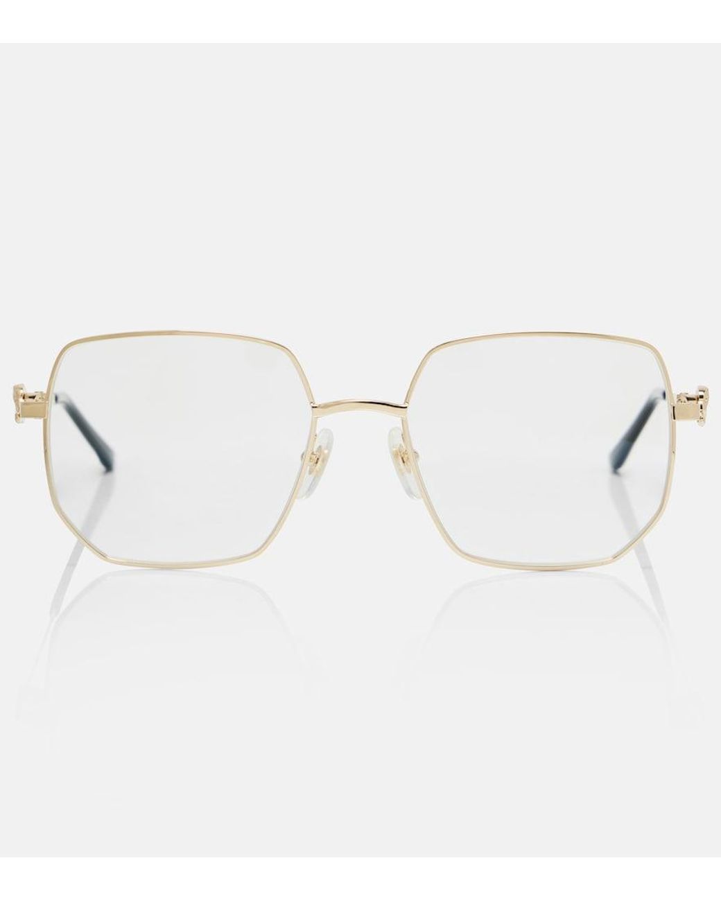 Cartier Metallic Eckige Brille Panthere De Cartier