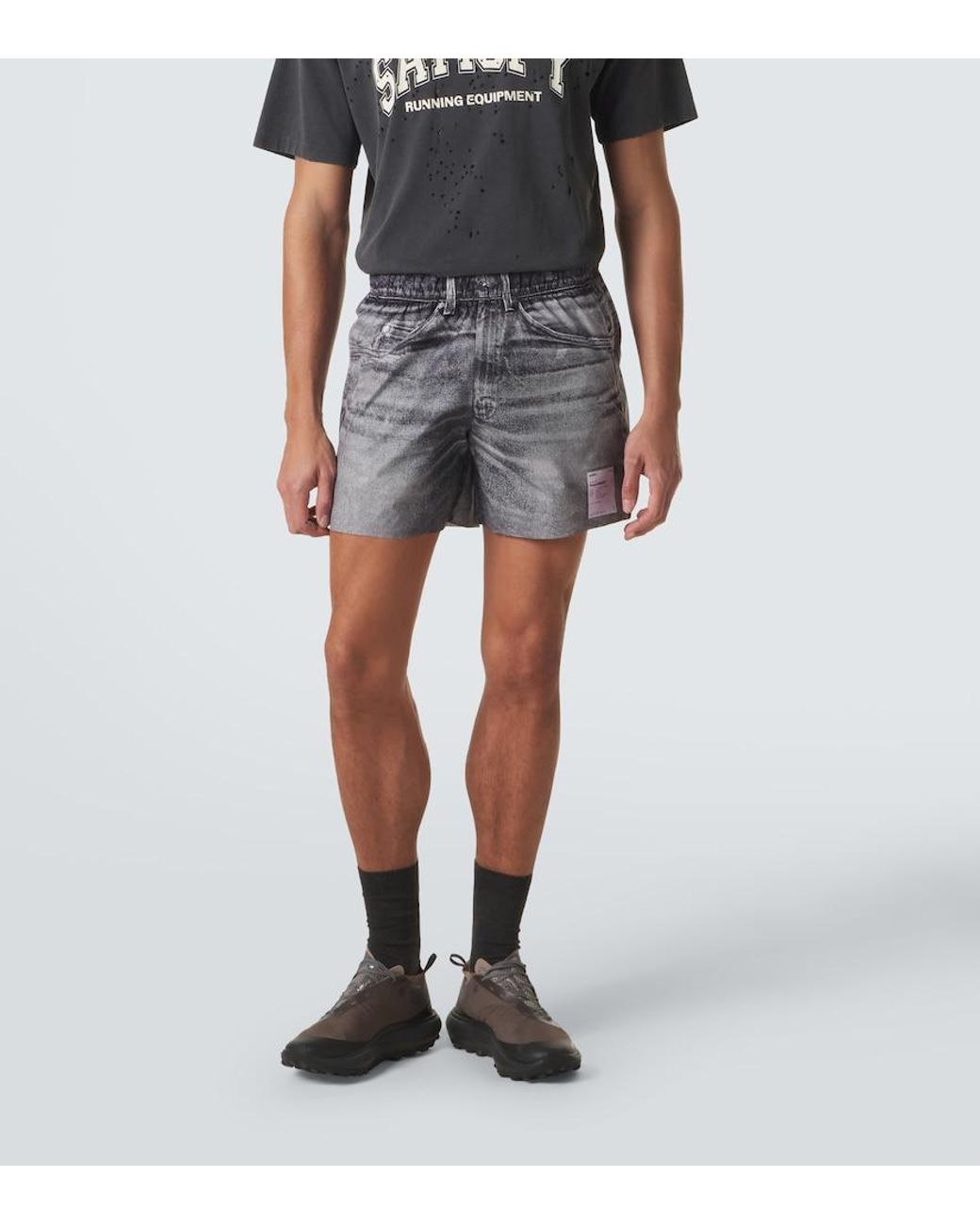 Satisfy Gray Peaceshell 5" Trompe L'Oil Shorts for men