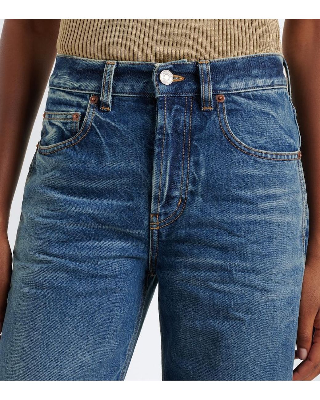 Saint Laurent Blue Neo '90S Wide-Leg Jeans