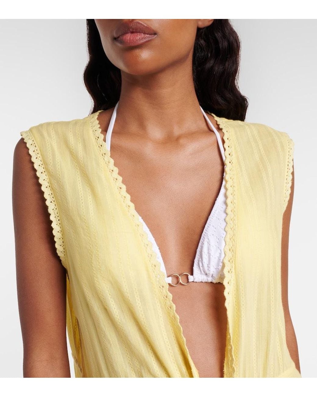 Melissa Odabash Yellow Tessa Cotton Beach Cover-Up