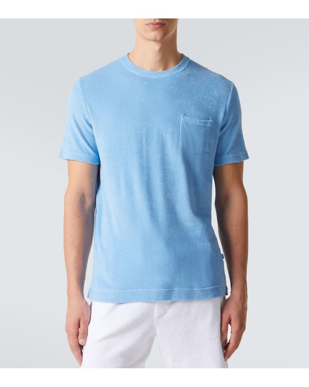 Camiseta De Rizo De Algodon Fedeli de hombre de color Blue