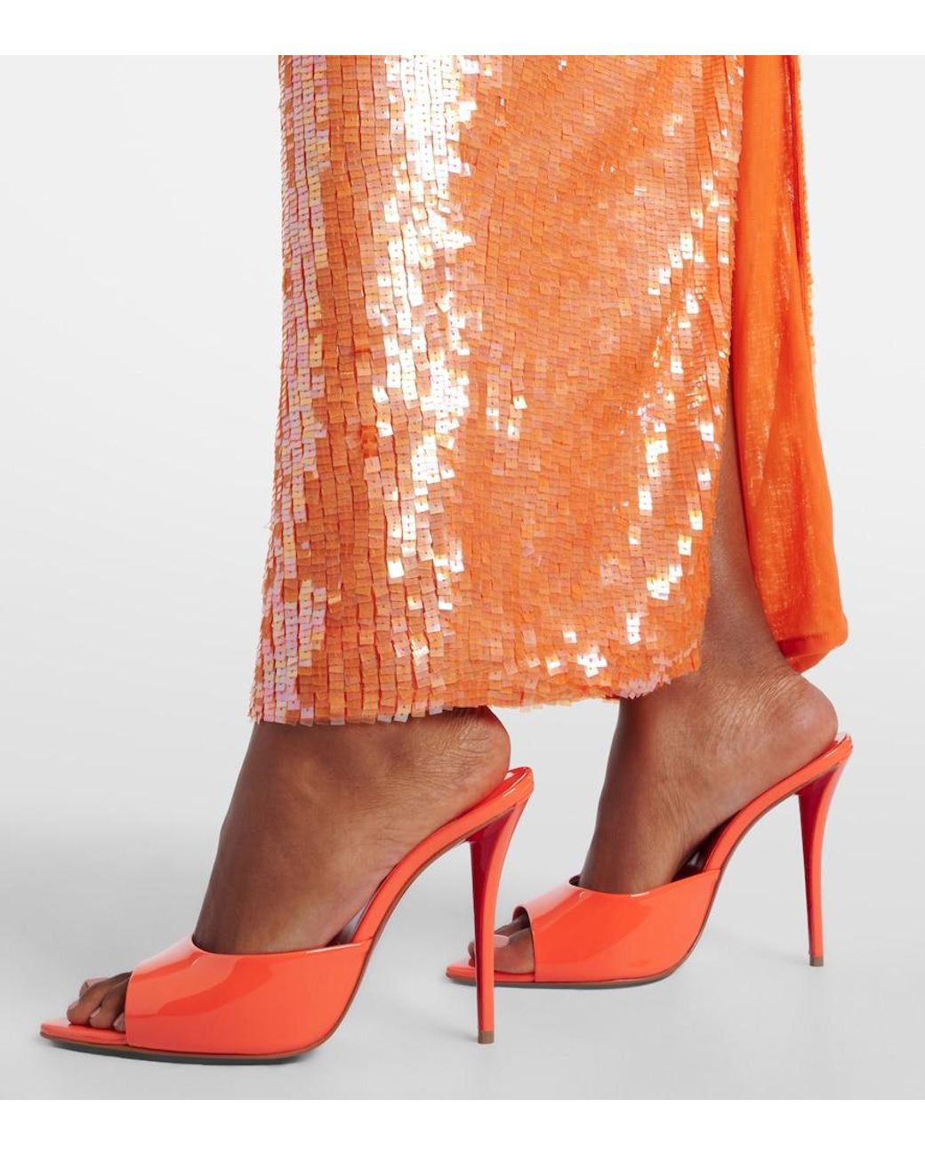 Christian Louboutin Red Miss Z Patent Leather Mules