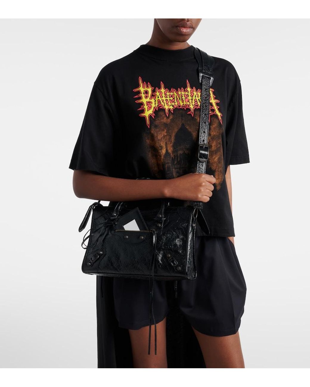Balenciaga Black Le City Small Leather Top-Handle Bag