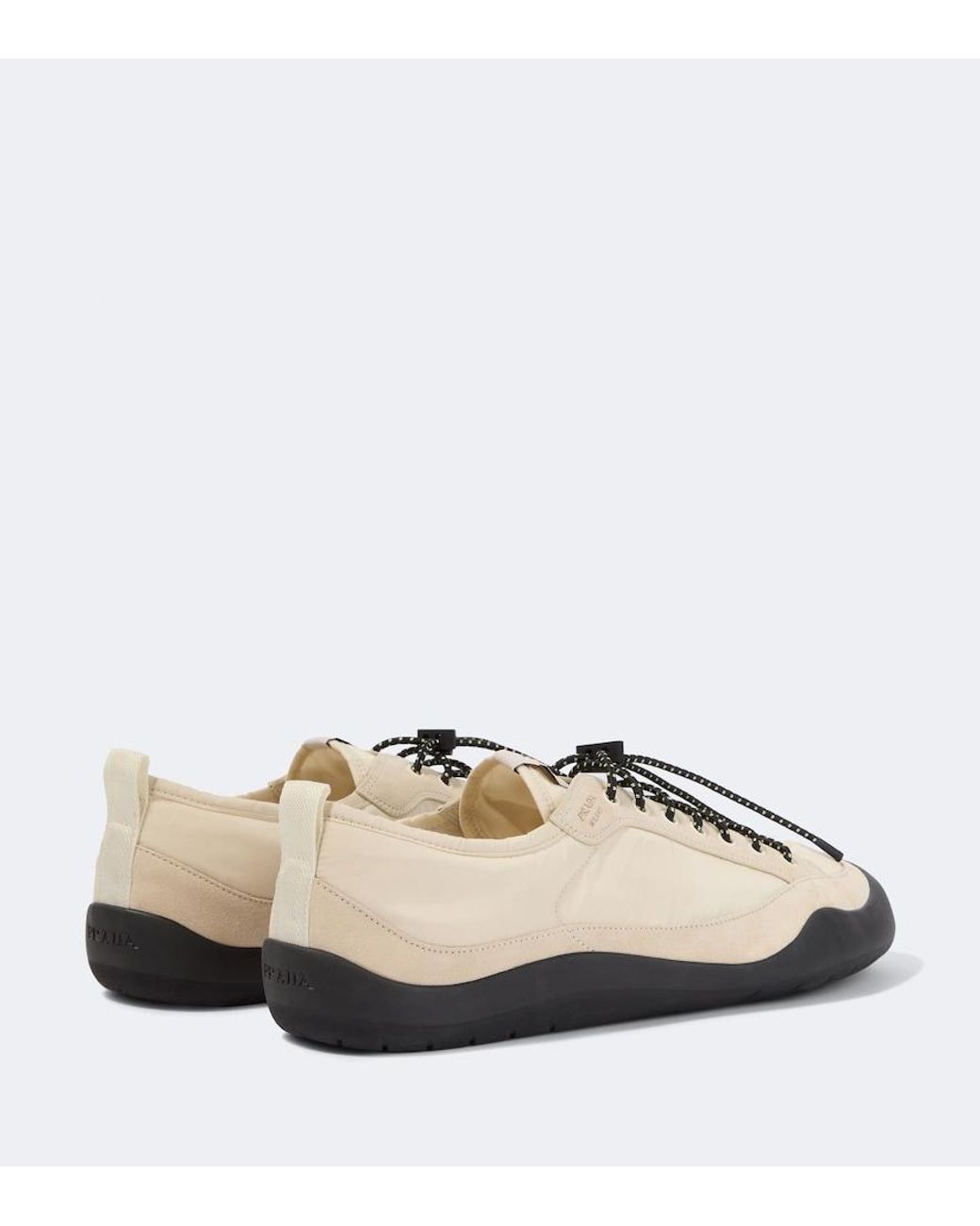 Prada Natural Speedrock Re-Nylon And Suede Sneakers for men