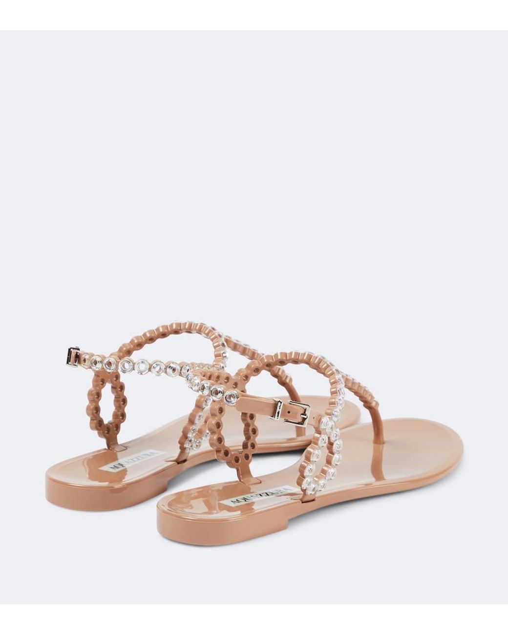 Aquazzura Pink Almost Bare Embellished Pvc Sandals