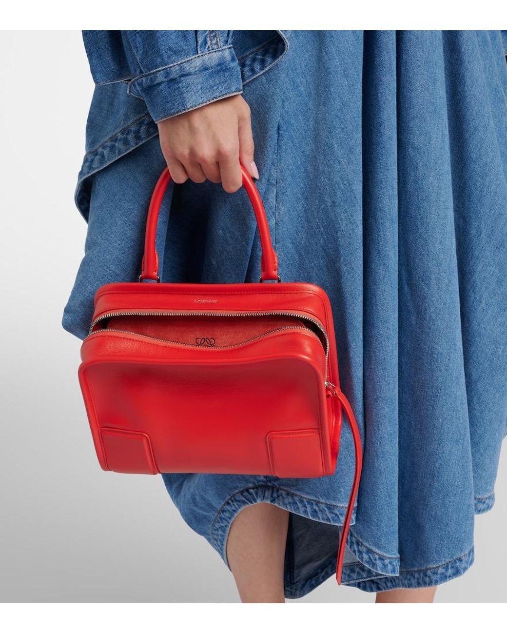 Loewe Red Amazona 180 Small Leather Top-Handle Bag