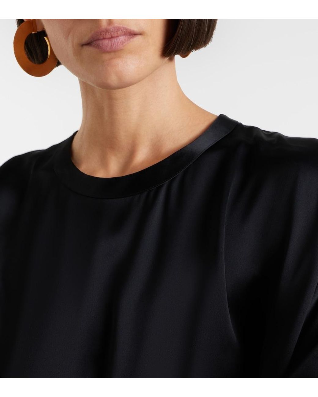 Totême Black Satin Top