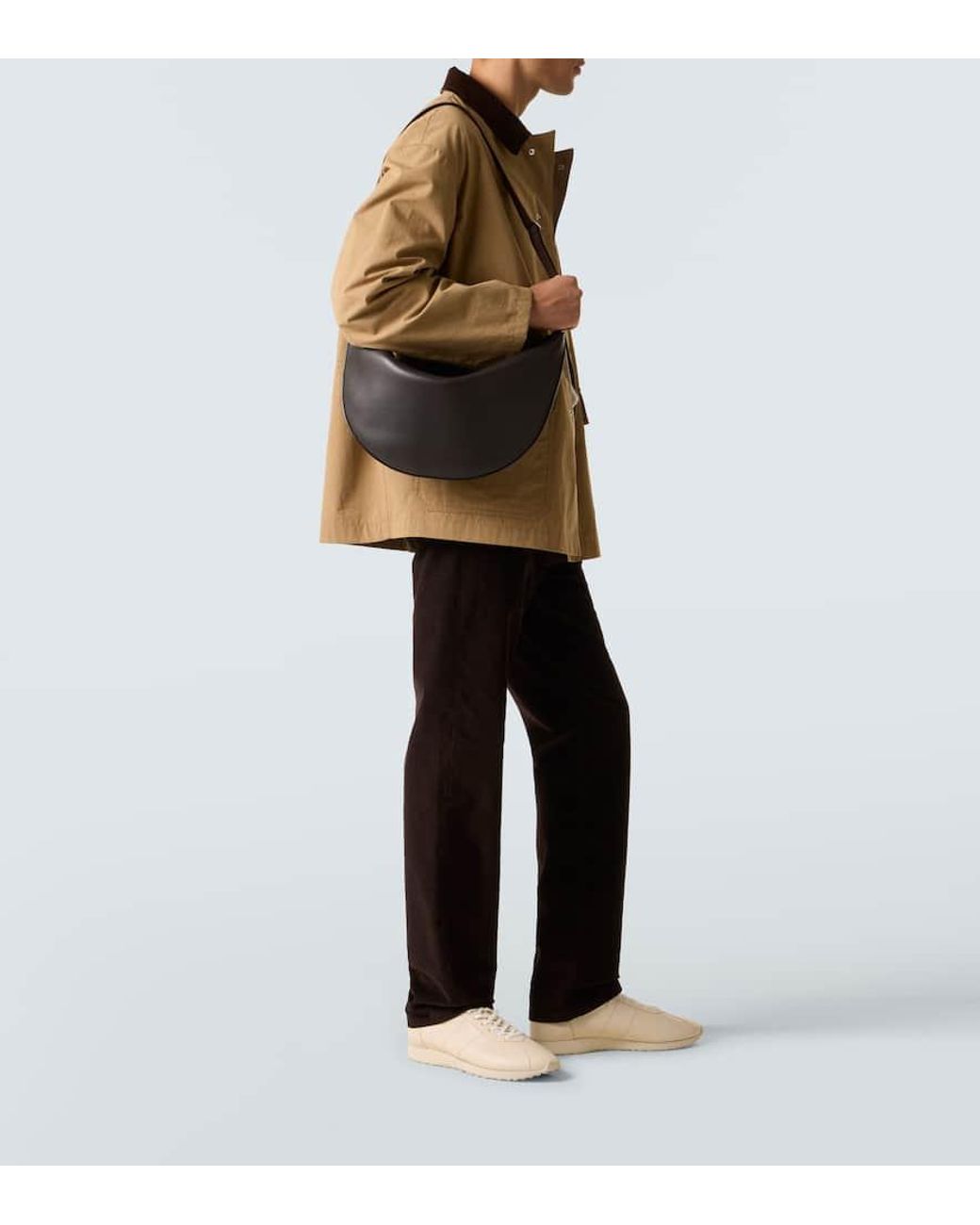 The Row Black Leather Crossbody Bag for men