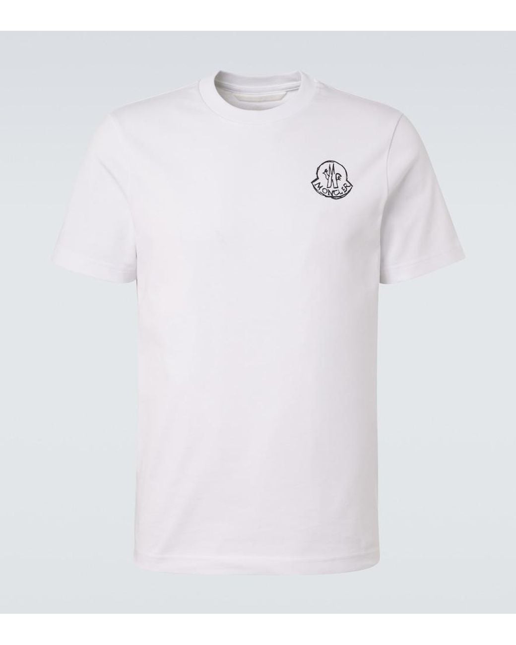 Moncler White Cotton Jersey T-Shirt for men