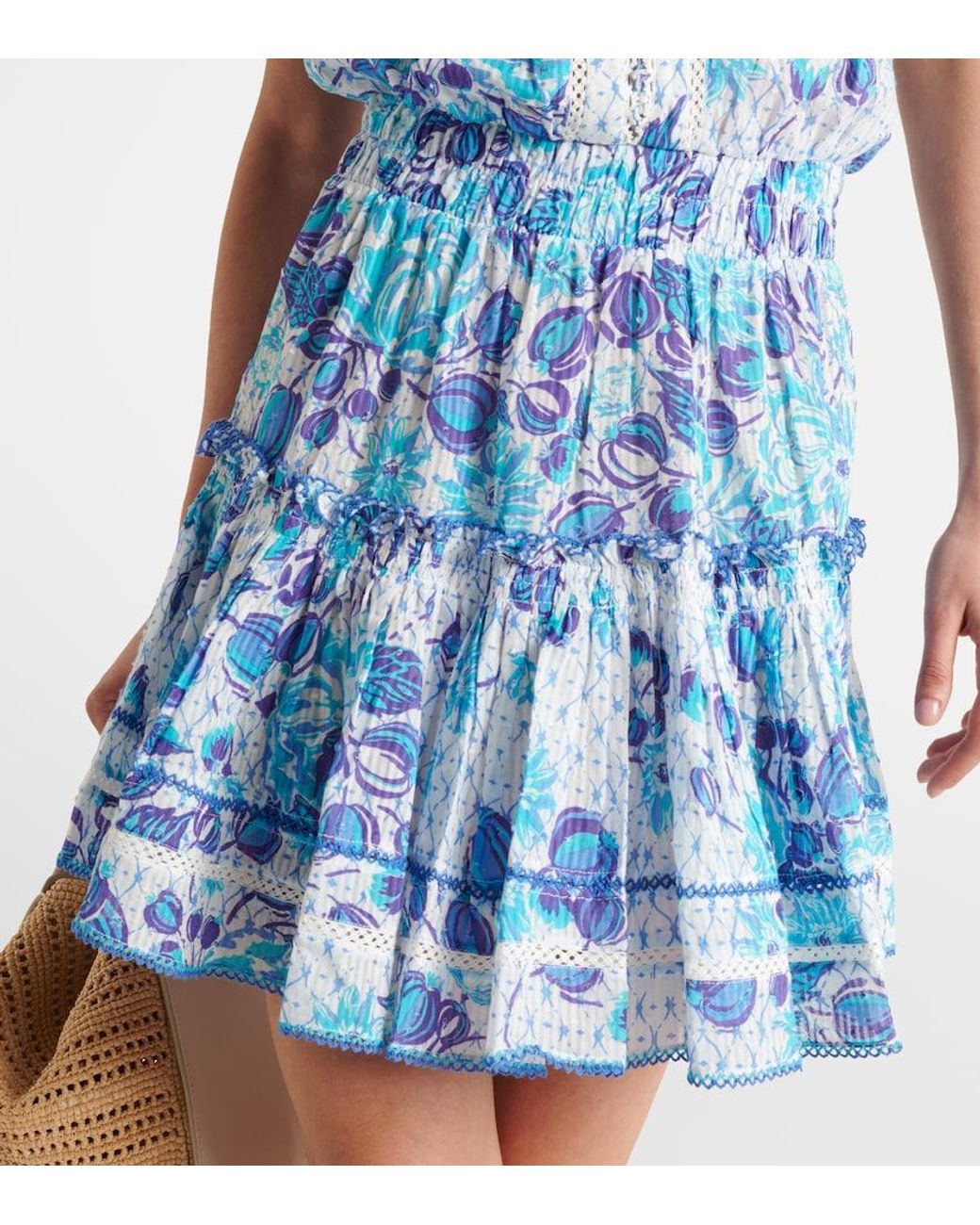Poupette Blue Anais Printed Cotton Minidress