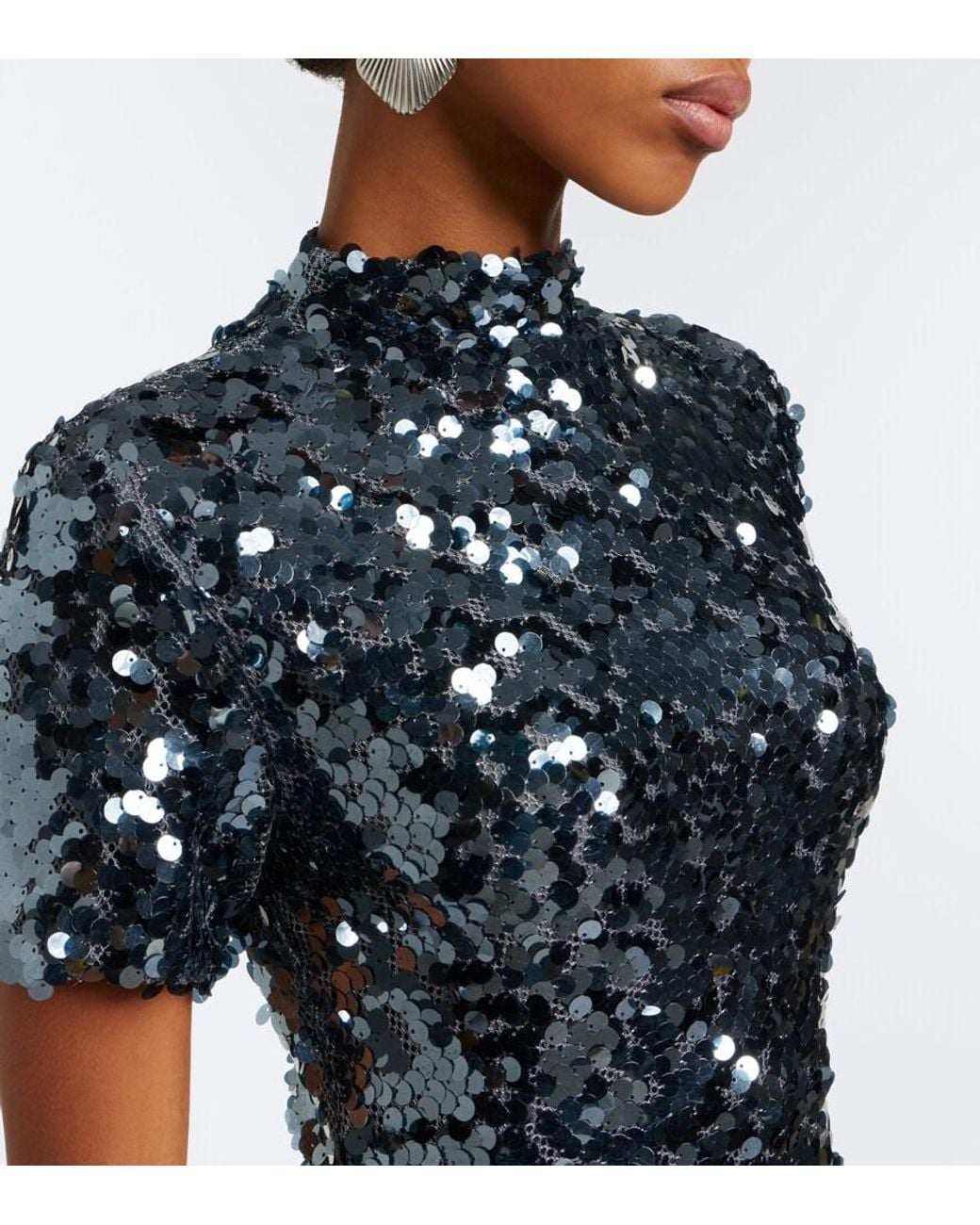 Christopher Esber Black Opaline Sequined Gown