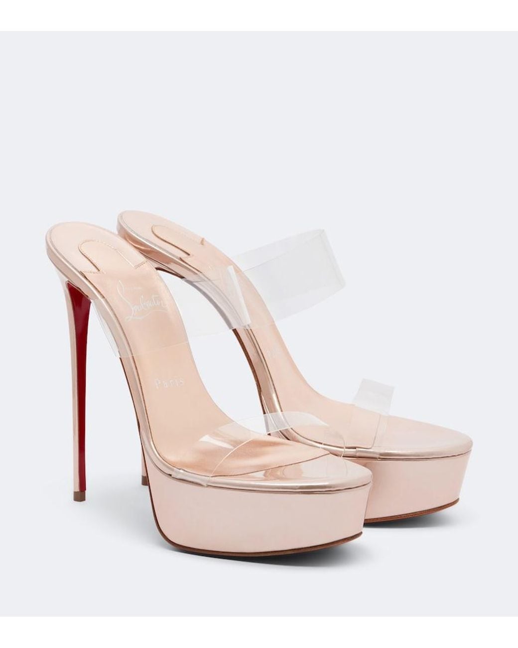 Christian Louboutin Pink Just Nothing Leather Platform Mules
