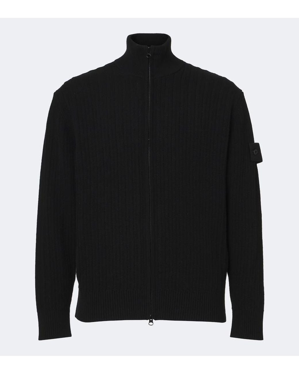 Stone Island Black Ghost Compass Wool And Cashmere Cardigan for men