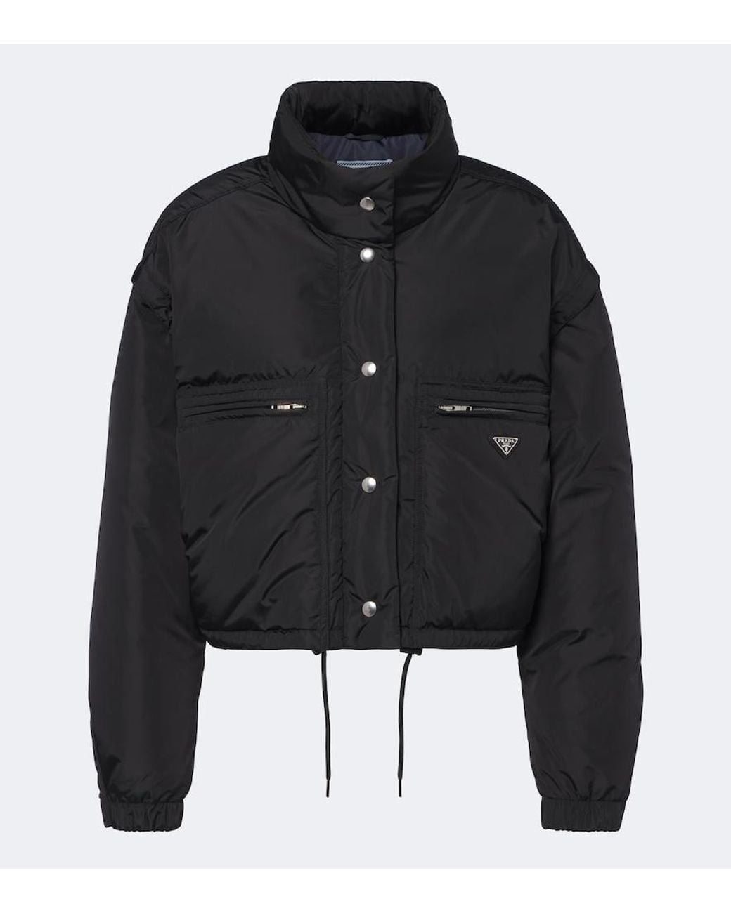 Prada Black Re-Nylon Cropped Down Jacket