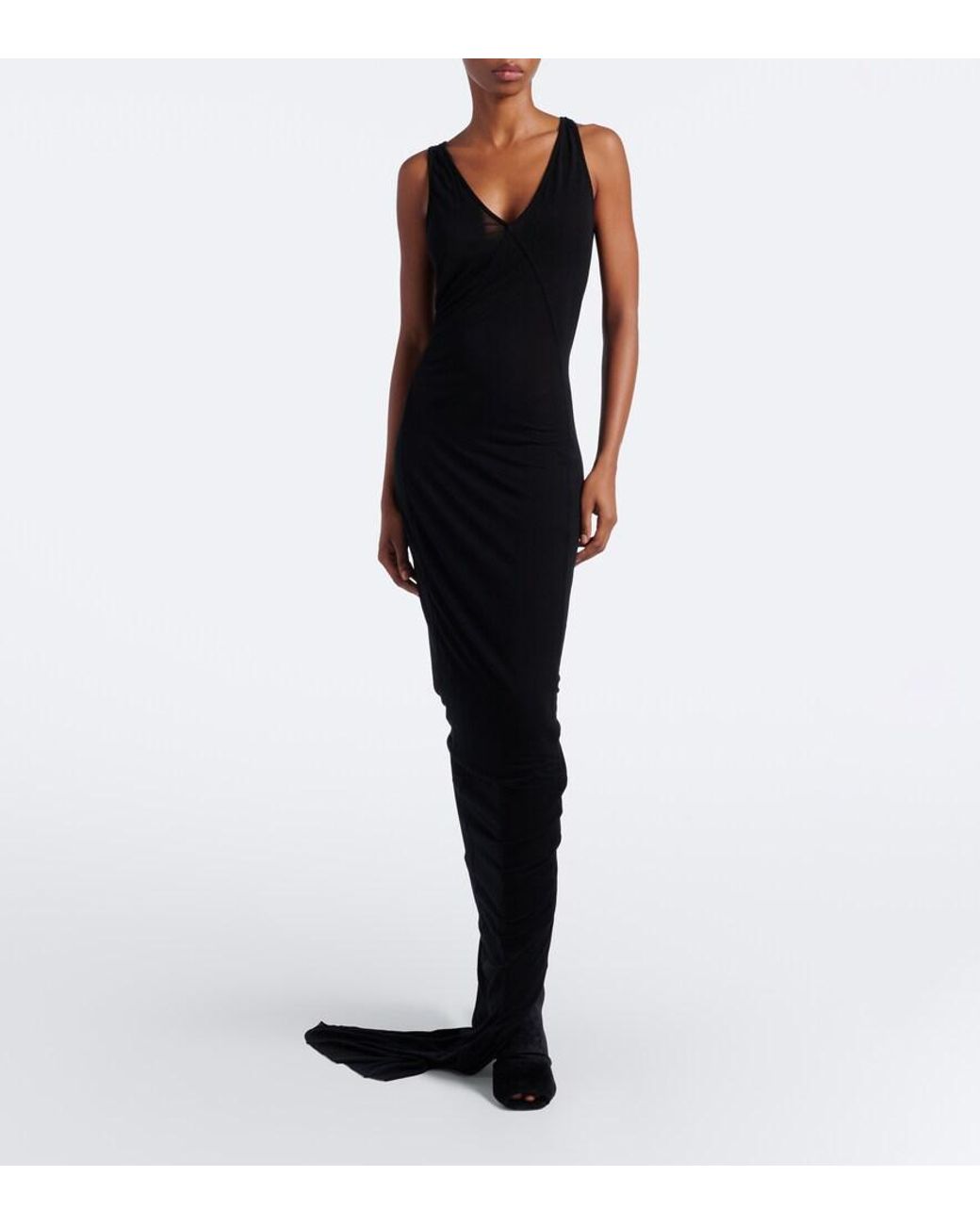 Rick Owens Black Cantilever Velvet Jersey Ankle Boots
