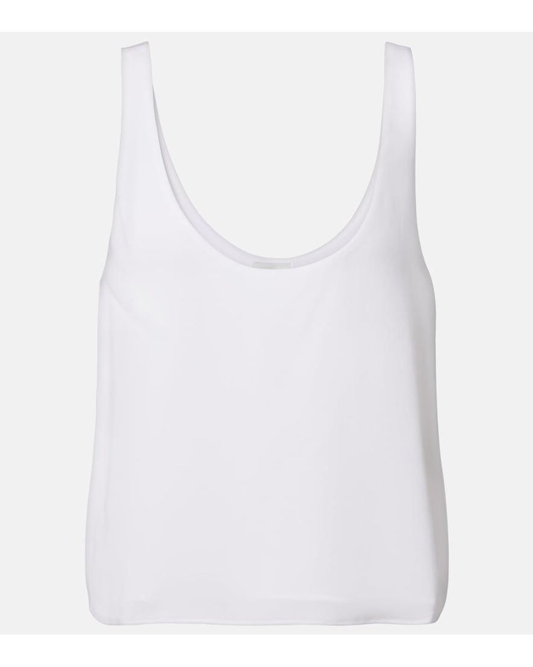 Leset White Ari Crepe Tank Top