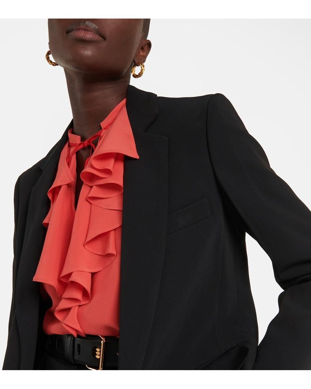 Etro Black Single-Breasted Cady Blazer
