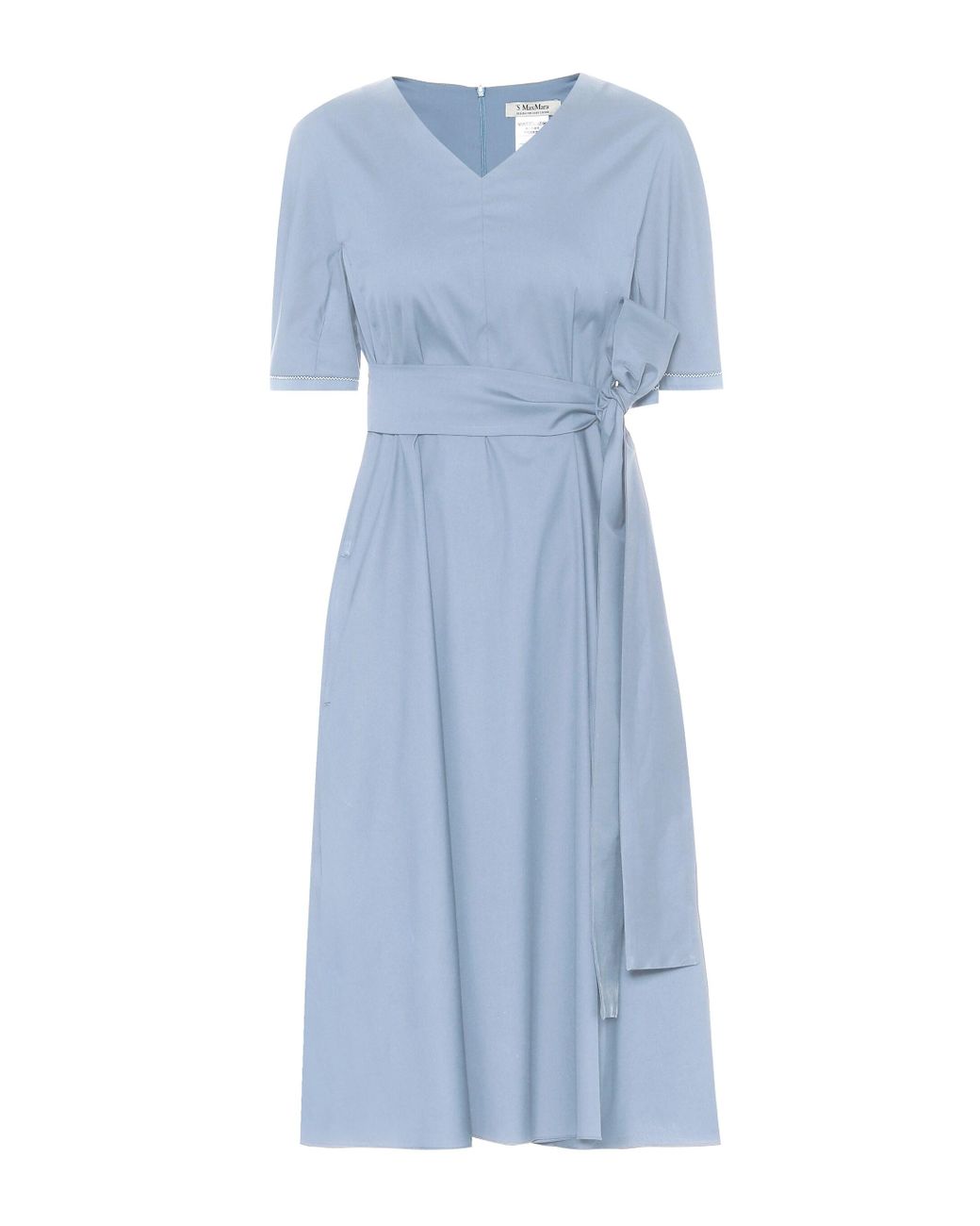 Max Mara Lea Cotton-blend Midi Dress in Blue - Lyst