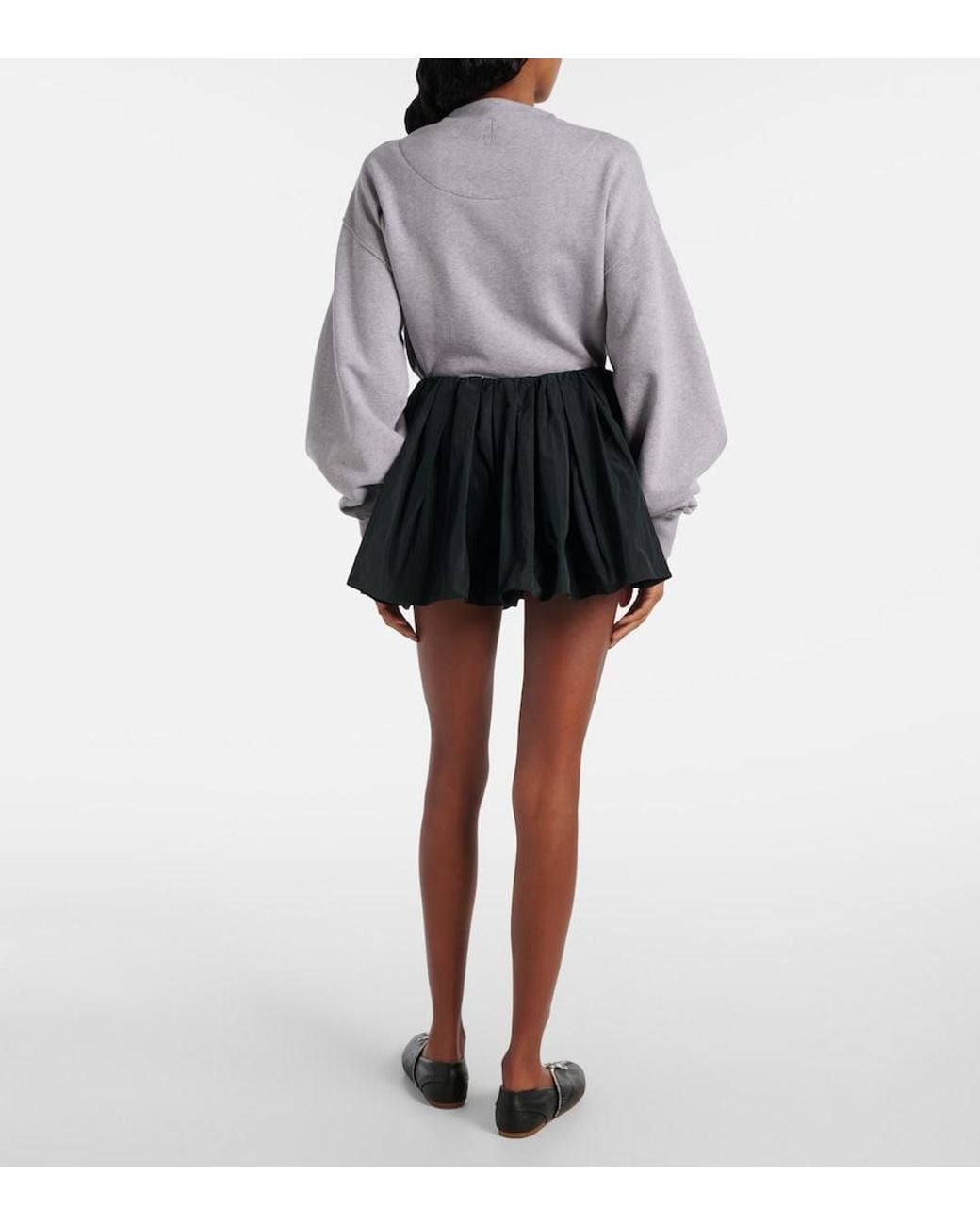 J.W. Anderson Black Gathered Taffeta Skort