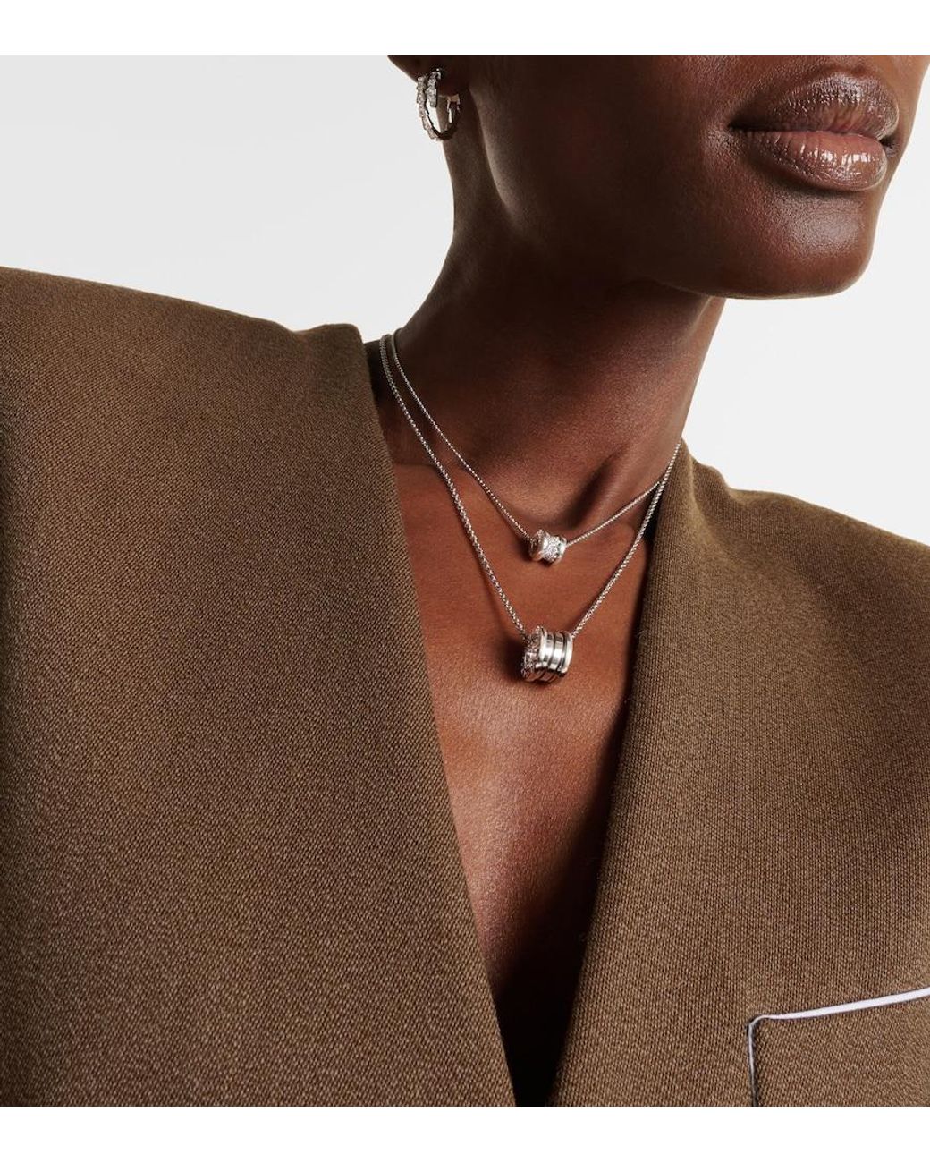 BVLGARI Blue B.Zero1 18Kt Pendant Necklace With Diamonds